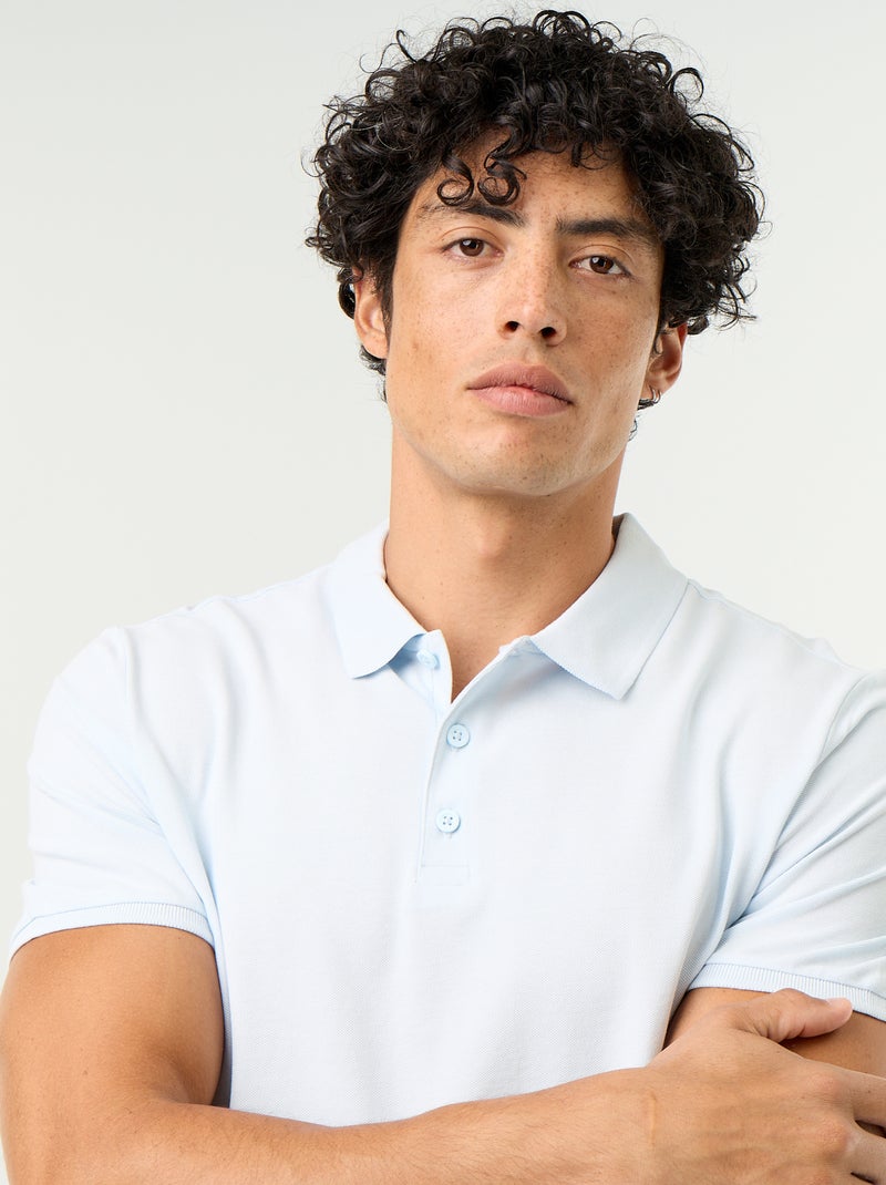 Polo em piqué de algodão Azul - Kiabi