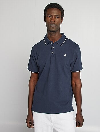 Polo em piqué de algodão