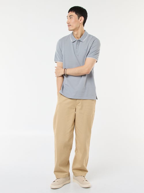 Polo em piqué de algodão - Kiabi