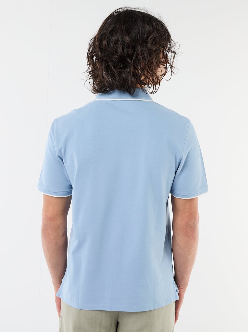 Polo em piqué de algodão Azul - Kiabi