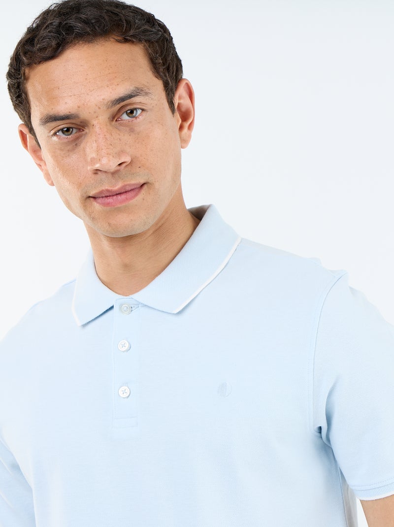 Polo em piqué de algodão Azul - Kiabi