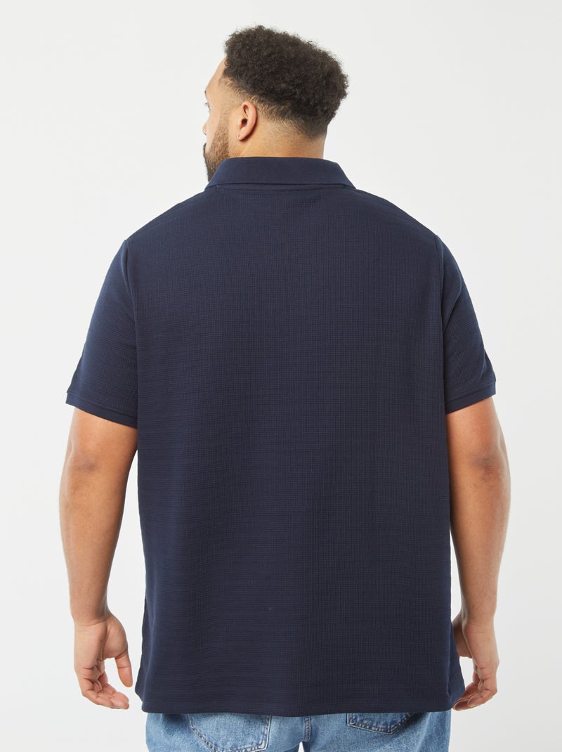 Polo em piqué de algodão AZUL - Kiabi