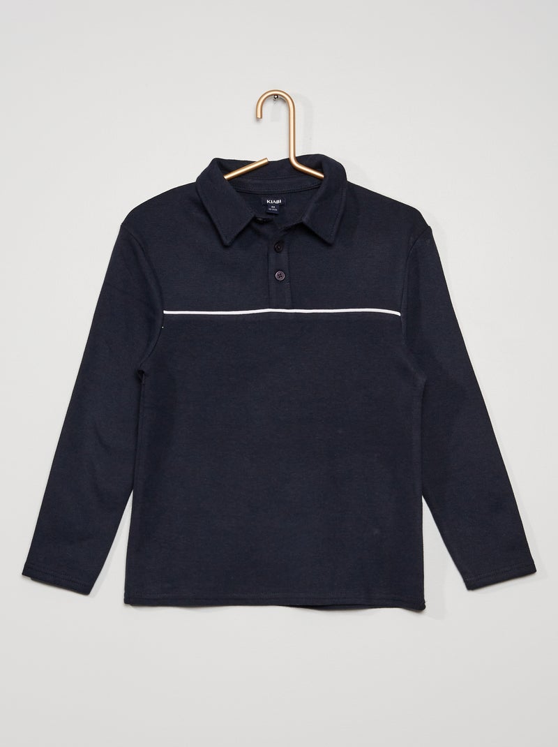 Polo em piqué de algodão Azul Marinho - Kiabi
