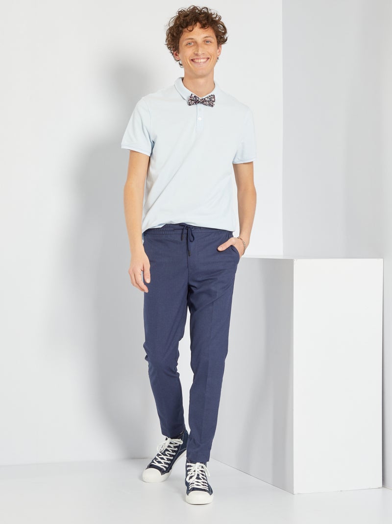 Polo em piqué de algodão AZUL - Kiabi