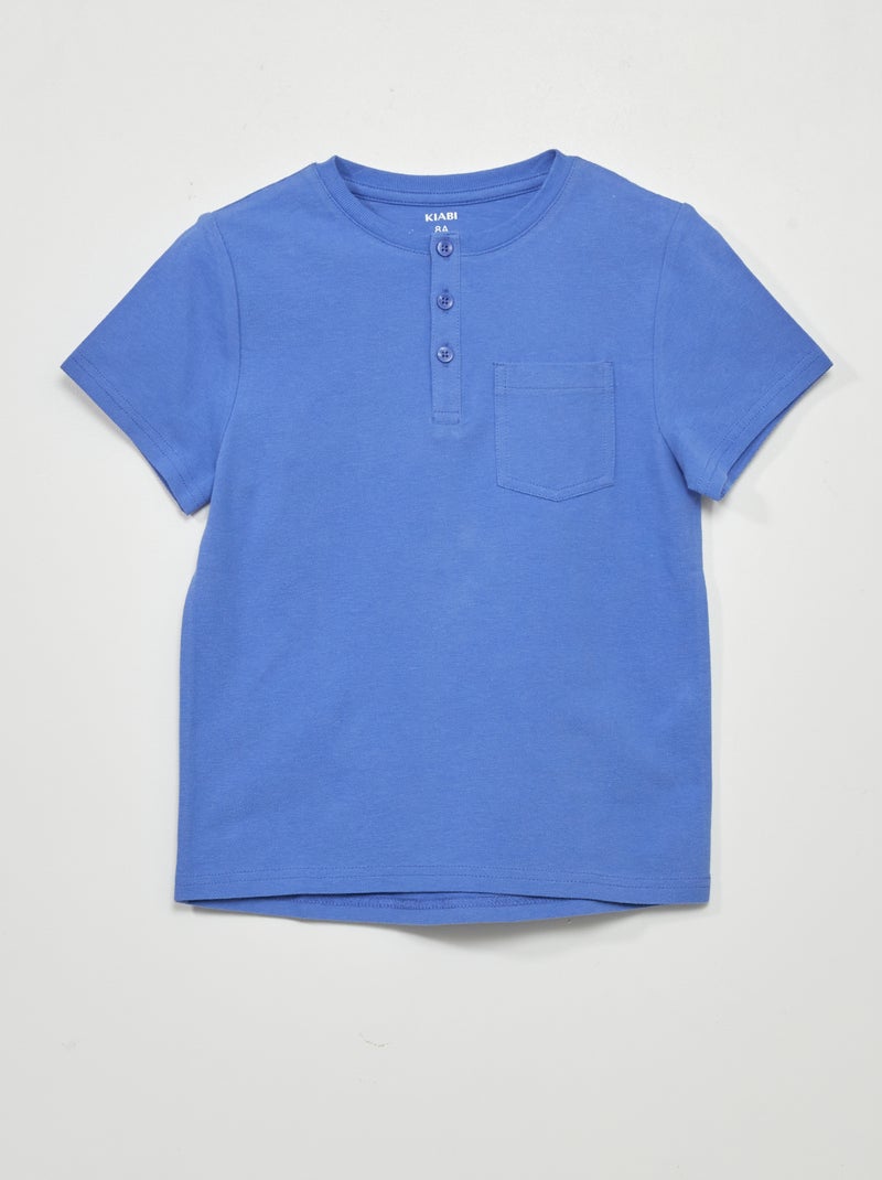 Polo em piqué de algodão Azul - Kiabi