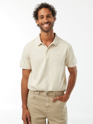 Polo em piqué de algodão