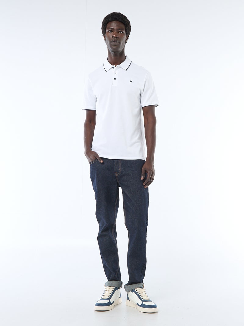 Polo em piqué de algodão Branco - Kiabi