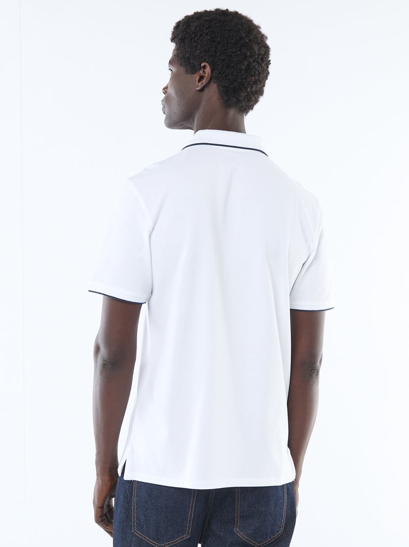 Polo em piqué de algodão Branco - Kiabi