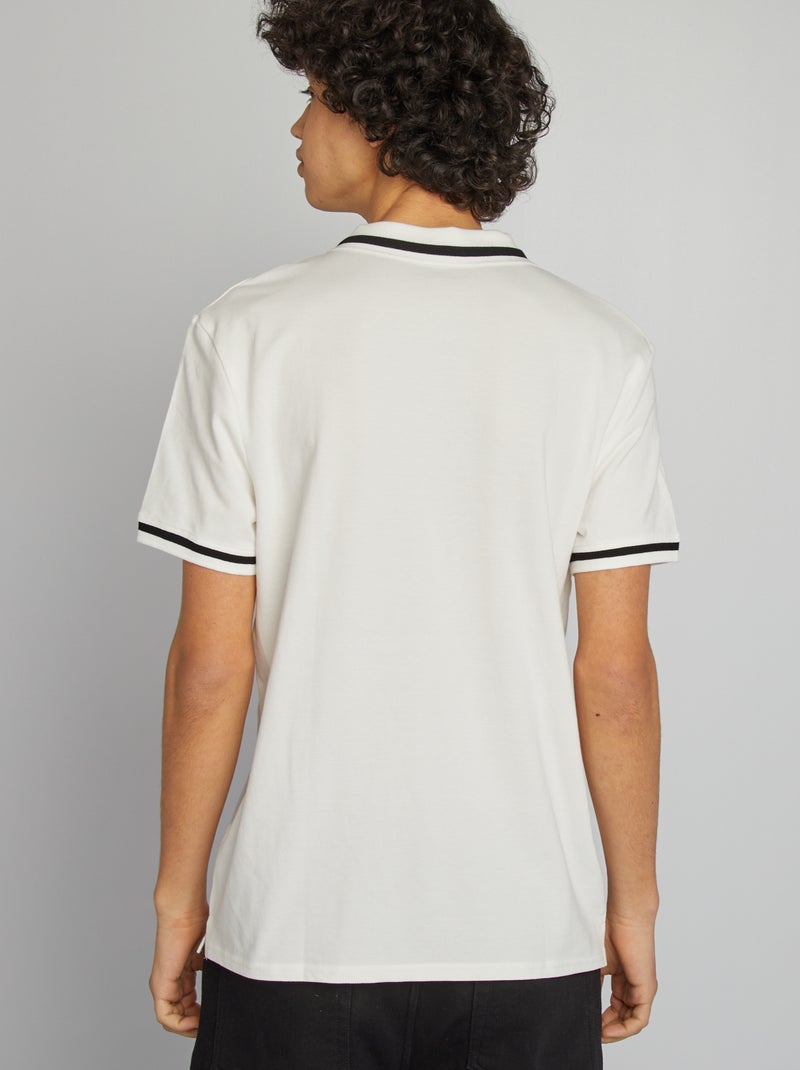 Polo em piqué de algodão Branco - Kiabi