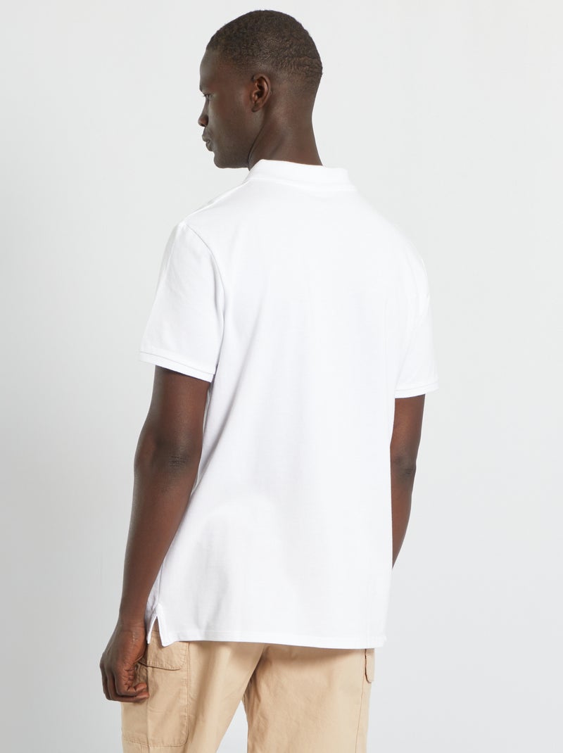 Polo em piqué de algodão Branco - Kiabi