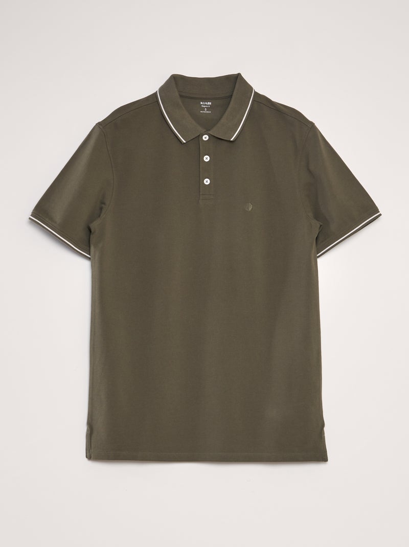 Polo em piqué de algodão CAQUI - Kiabi