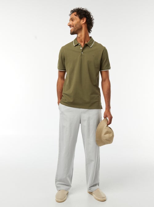 Polo em piqué de algodão - Kiabi