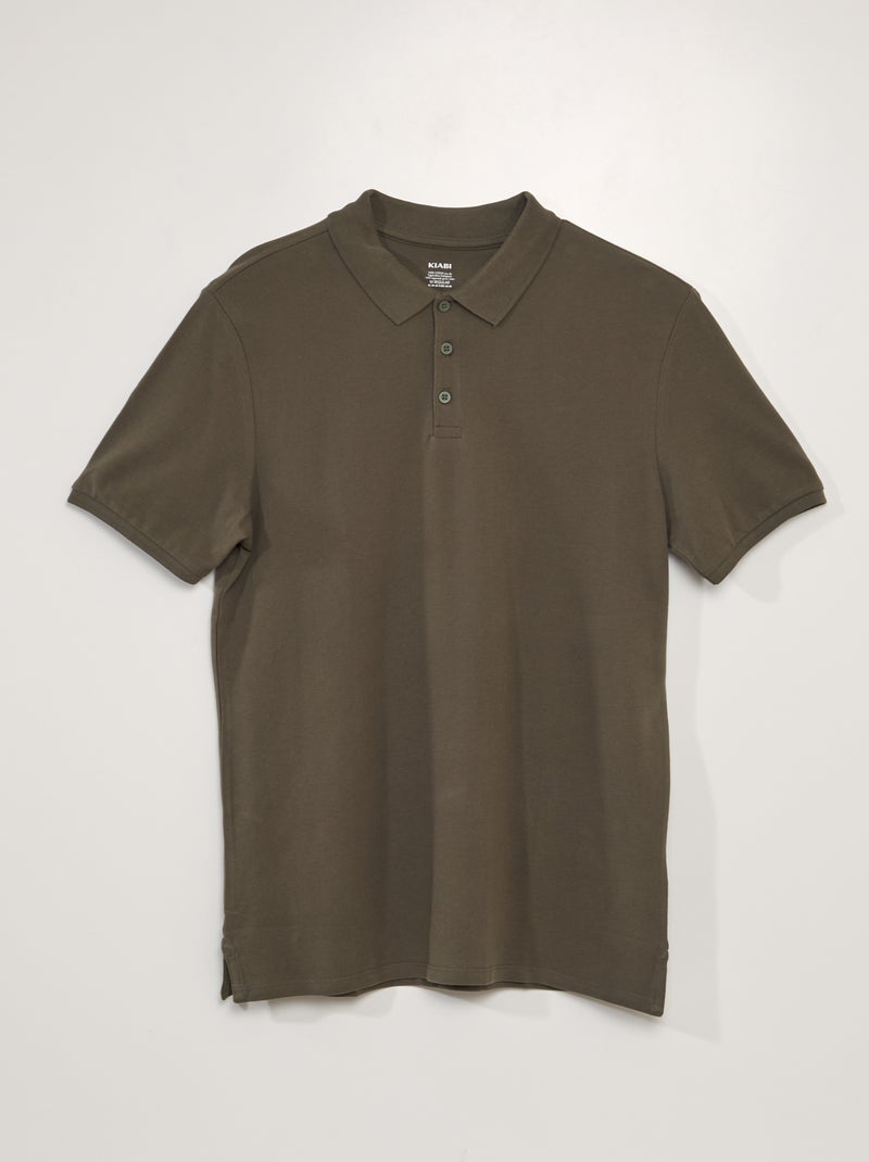 Polo em piqué de algodão CAQUI - Kiabi