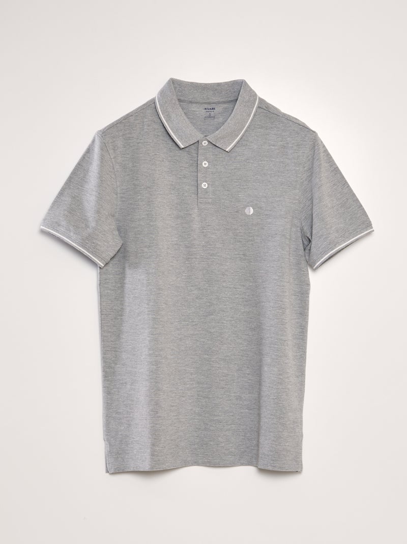 Polo em piqué de algodão CINZA - Kiabi