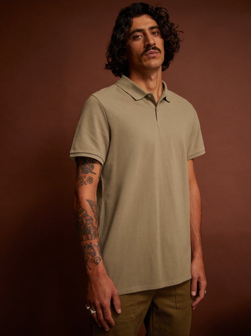 Polo em piqué de algodão - Kiabi