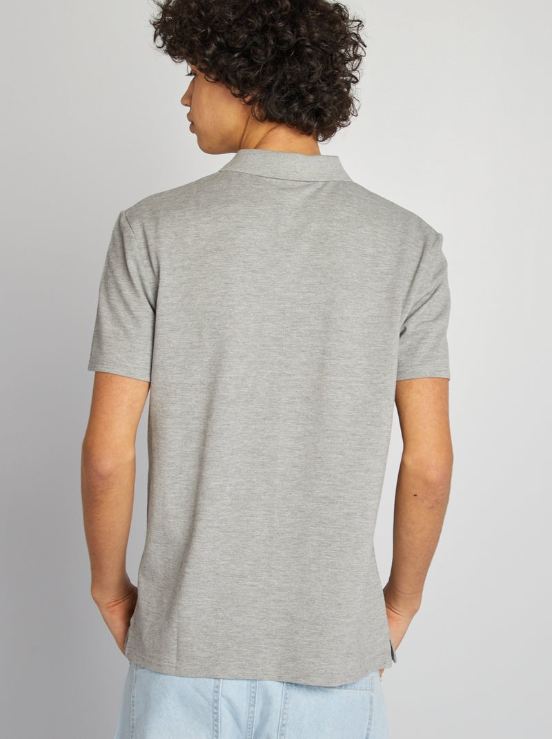 Polo em piqué de algodão CINZA - Kiabi