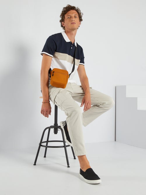 Polo em piqué de algodão color-block - Kiabi