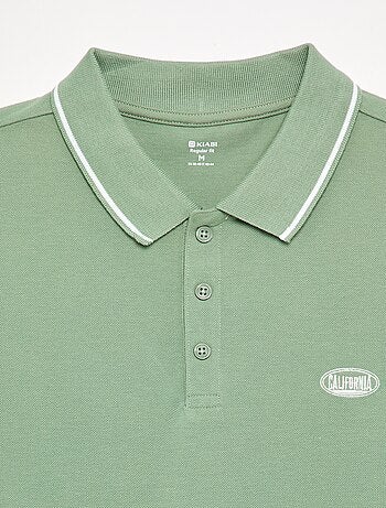 Polo em piqué de algodão com bordado frontal