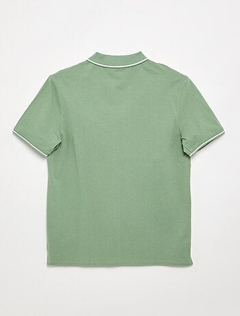 Polo em piqué de algodão com bordado frontal