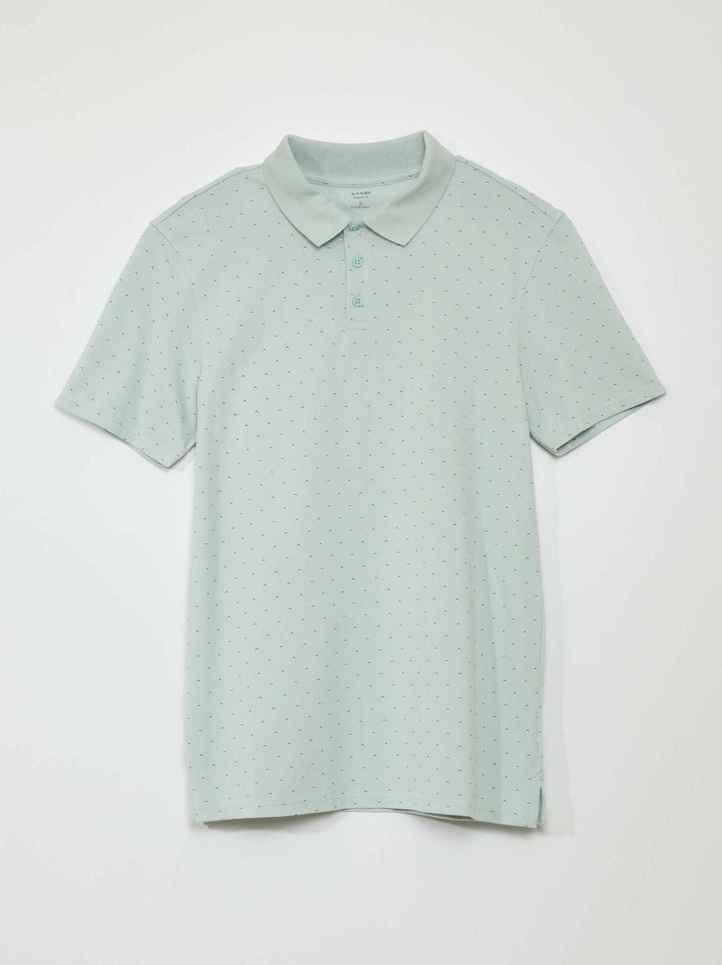 Polo em piqué de algodão com estampado AMARELO - Kiabi