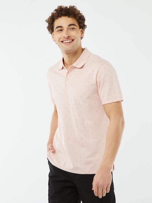Polo em piqué de algodão com estampado - Kiabi