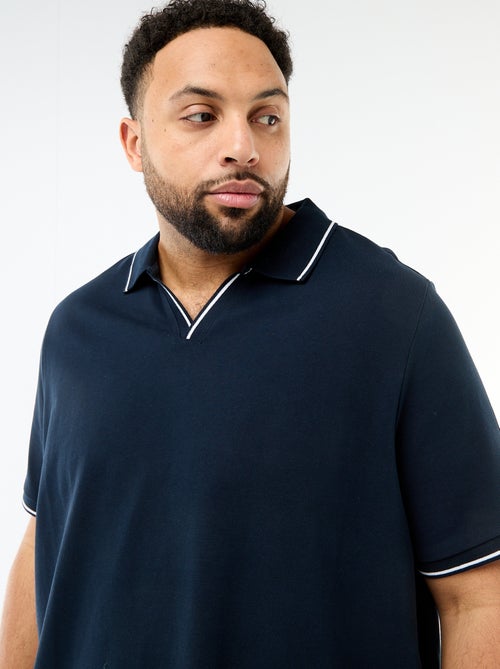 Polo em piqué de algodão com gola polo sem botões - Kiabi