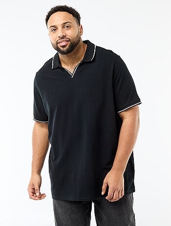 Polo em piqué de algodão com gola polo sem botões