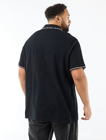 Polo em piqué de algodão com gola polo sem botões