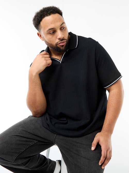 Polo em piqué de algodão com gola polo sem botões - Kiabi