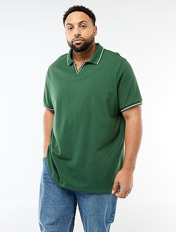 Polo em piqué de algodão com gola polo sem botões
