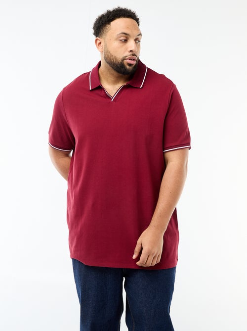 Polo em piqué de algodão com gola polo sem botões - Kiabi