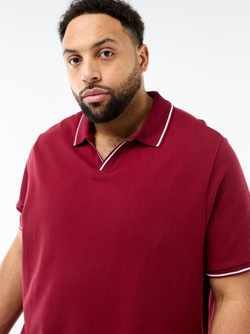 Polo em piqué de algodão com gola polo sem botões - Kiabi