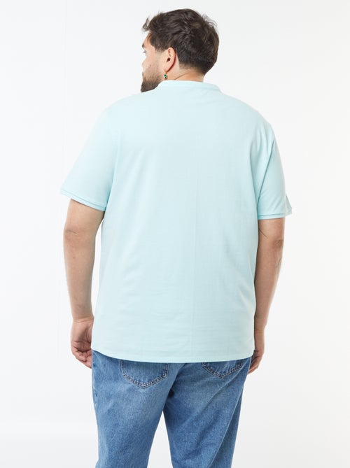 Polo em piqué de algodão com gola tunisina - Kiabi