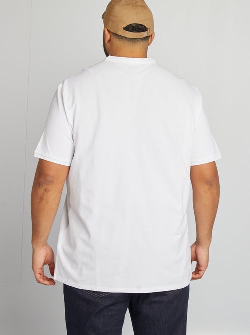 Polo em piqué de algodão com gola tunisina - Kiabi