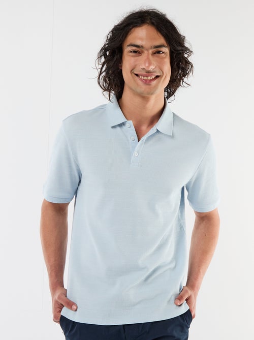 Polo em piqué de algodão com mangas curtas - Kiabi