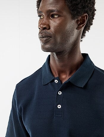 Polo em piqué de algodão com mangas curtas