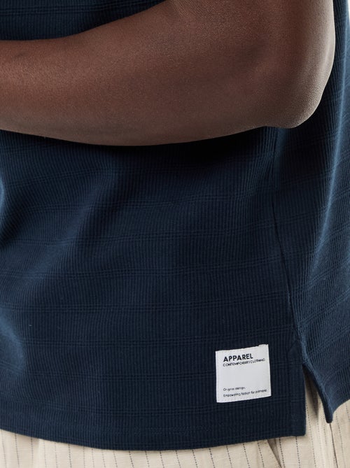 Polo em piqué de algodão com mangas curtas - Kiabi