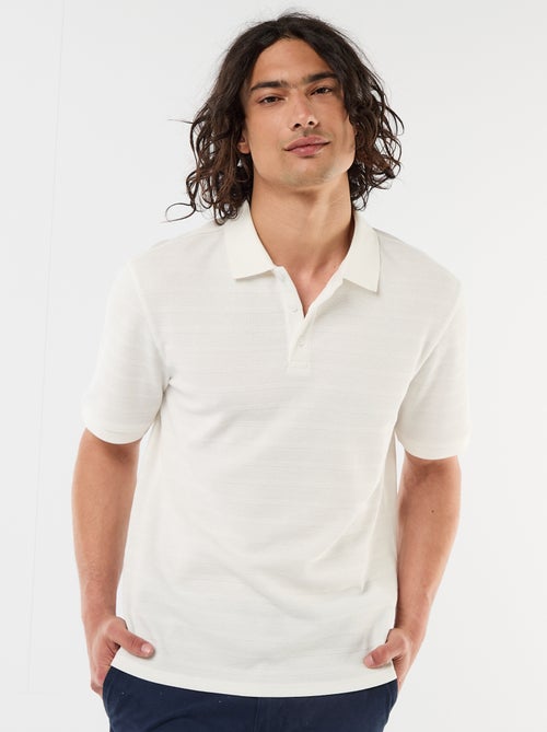 Polo em piqué de algodão com mangas curtas - Kiabi