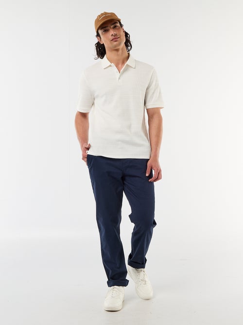 Polo em piqué de algodão com mangas curtas - Kiabi