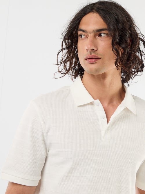 Polo em piqué de algodão com mangas curtas - Kiabi