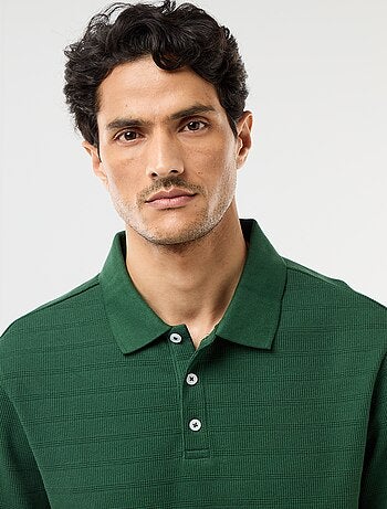 Polo em piqué de algodão com mangas curtas