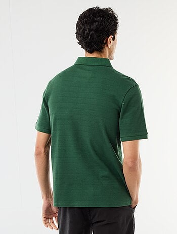 Polo em piqué de algodão com mangas curtas