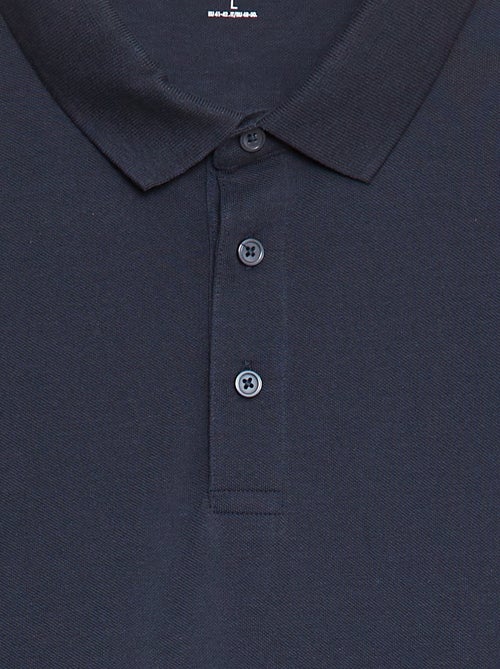 Polo em piqué de algodão de manga comprida - Kiabi