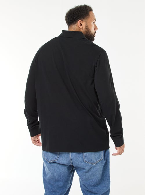 Polo em piqué de algodão de manga comprida - Kiabi