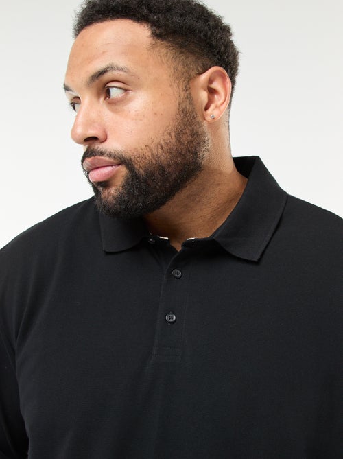 Polo em piqué de algodão de manga comprida - Kiabi