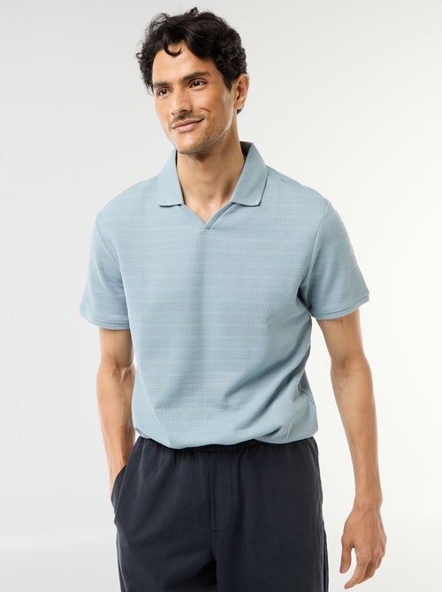 Polo em piqué de algodão de manga curta - Kiabi
