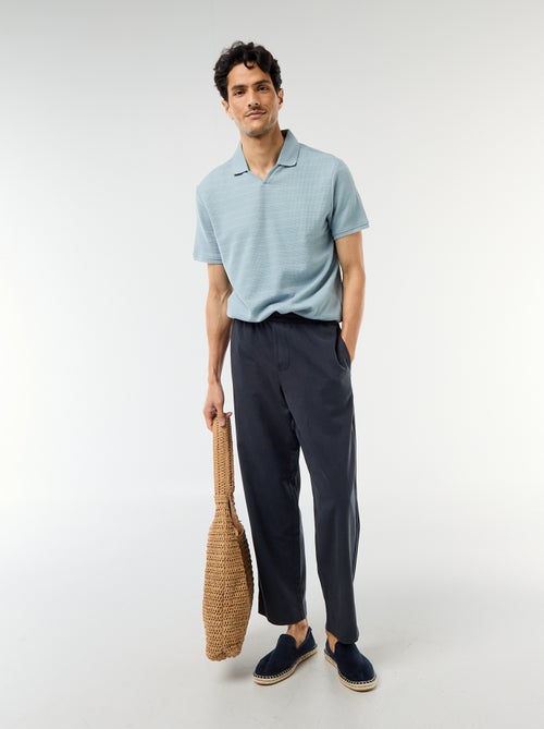 Polo em piqué de algodão de manga curta - Kiabi