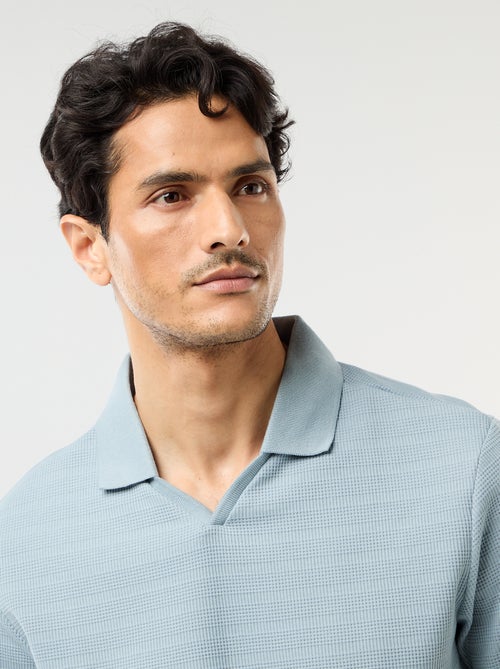 Polo em piqué de algodão de manga curta - Kiabi