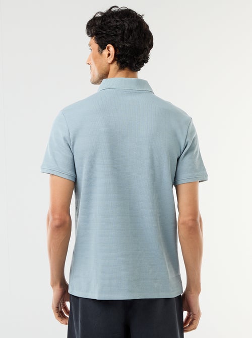 Polo em piqué de algodão de manga curta - Kiabi