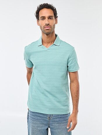 Polo em piqué de algodão de manga curta